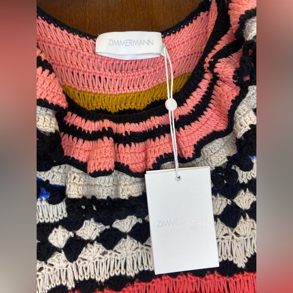 ZIMMERMANN Tiggy Frill crochet-knit cotton mini dress - Picture 7 of 12